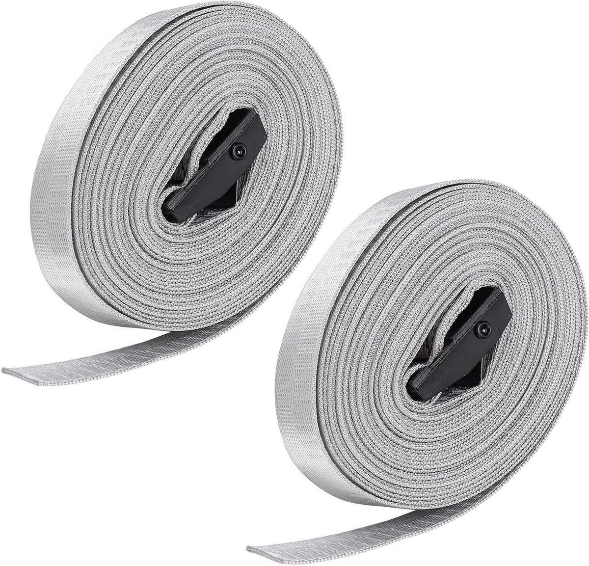 Ratelspanbanden 2 Stuks - Spanbanden Ratelset - Vastzetten van lading - Hoge sterkte nylon - 5 meter - Zilver