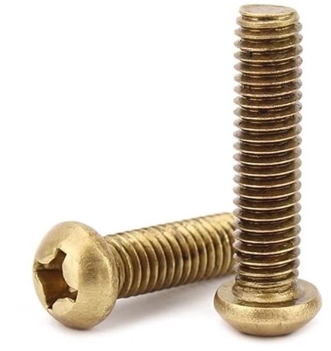 Machineschroeven M3x16mm - Messing - Ronde Kop - Kruis - 40 Stuks - Corrosiebestendig - Bevestigingsschroeven