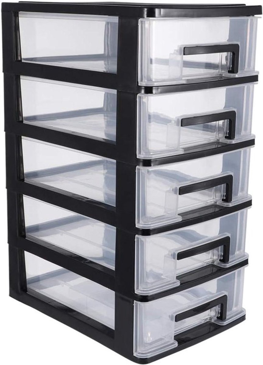 Opbergbox met 5 schuifladen - Opbergorganizer voor handgereedschap - Bureau-organizer met laden, ruimtebesparend.