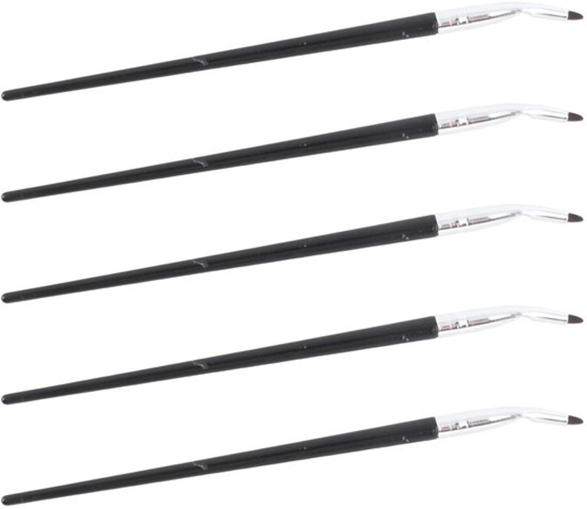 Eyelinerpenselenset - 5-delige Gebogen Borstel - Ultrafijne Make-upborstel - Multifunctionele Borstelset - Draagbaar Ontwerp - Eenvoudig Oogmake-up tekenen - Oogborstelset