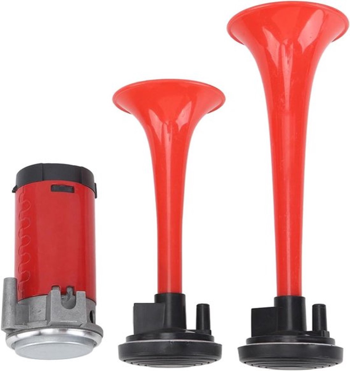 Dubbele luchthoornset voor auto en vrachtwagen met compressor - 120dB - 12V - Truck en boot.
