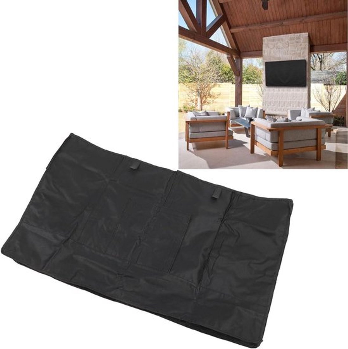 Tv-hoes voor buiten, waterdicht en weerbestendig, geschikt voor LED, LCD, OLED flatscreen-tv (28-32 inch) met zonbestendige PVC-displaybeschermer