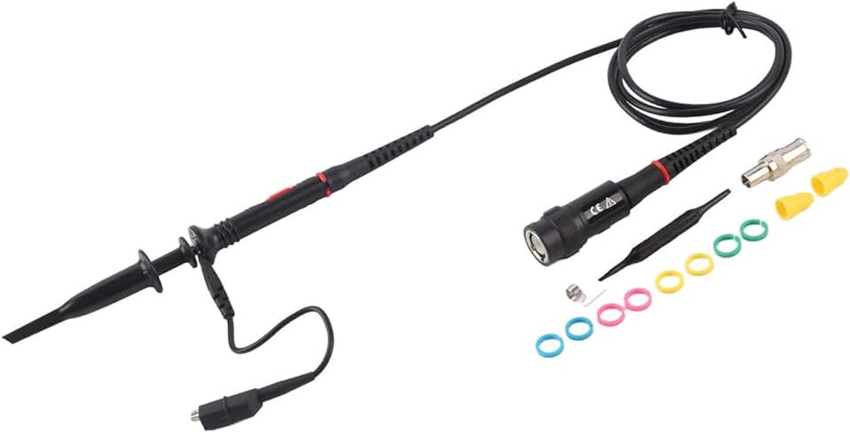 1Pc 200Mhz Oscilloscoop Scope, Oscilloscoop Probe 200Mhz Pp215 Test Probe Clip Bnc P2200 X10/X1 Zwart