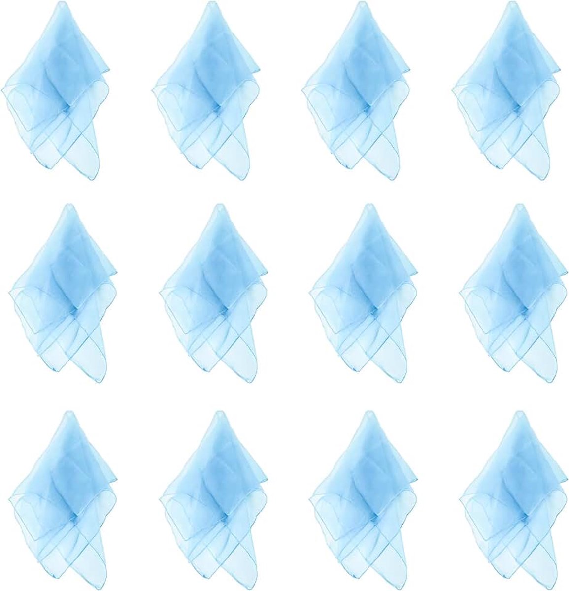 12-delige jonglerende effen geweven dans sjaal voor performance prop accessoire 24 x 24 inch WDSJ-02 (blauw)