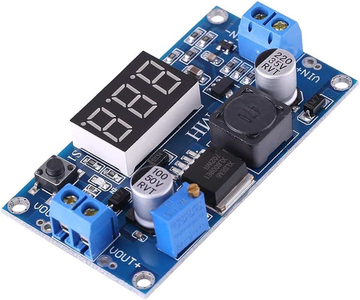 DC DC Step Up Converter 4A Booster Module Adjustable Voltage Regulator 4.5V to 32V Input 5V to 35V Output with LED Digital Display Power Supply Adapter for Arduino DIY Electronics Projects