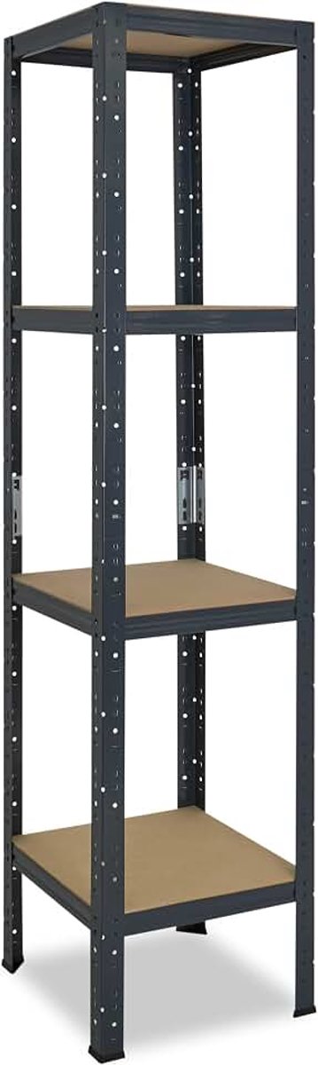 Shelfplaza Home 155x50x50cm metalen stellingkast antraciet: 4x175kg | stellingen Berging stelling Garagekast Metalen opslagstelling Opbergstelling Zware stelling Opslagrek Garage stelling