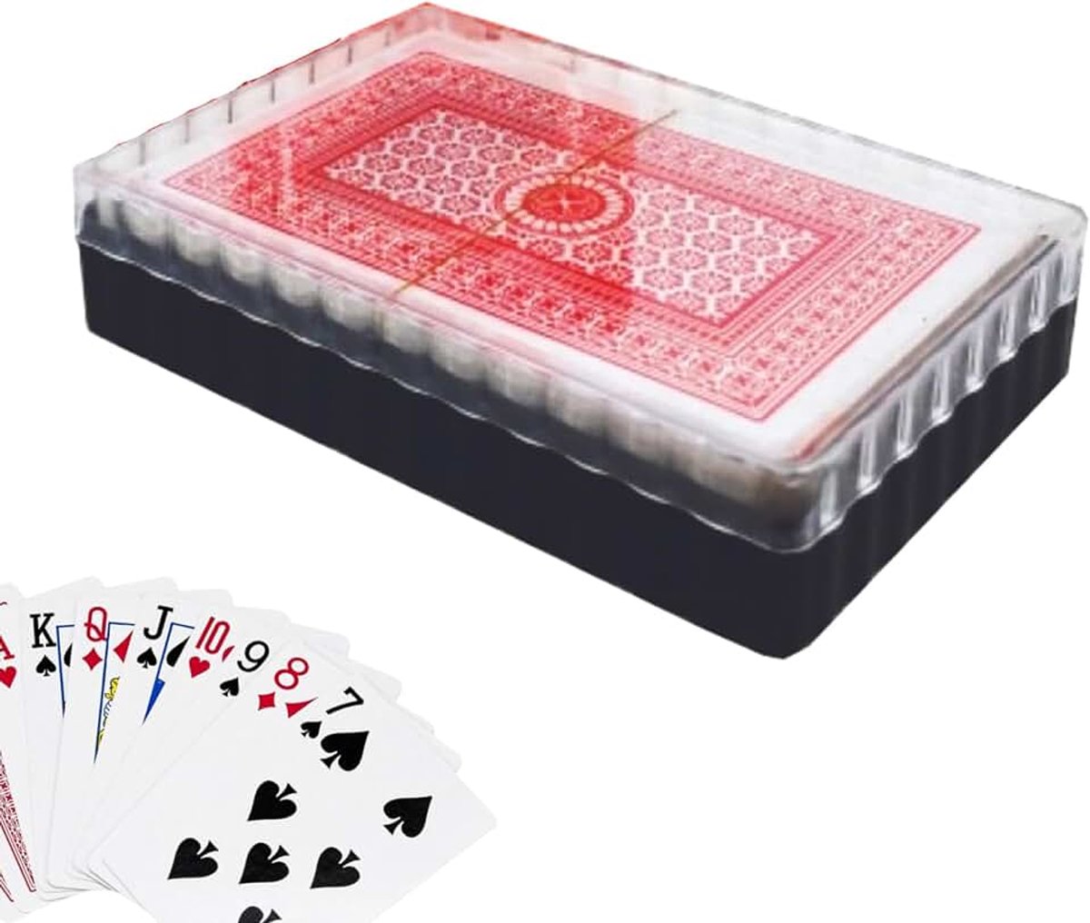 54 Gra karciana z pudełkiem/Czerwona lub niebieska - Poker, Gra planszowa, Remik, Belotte