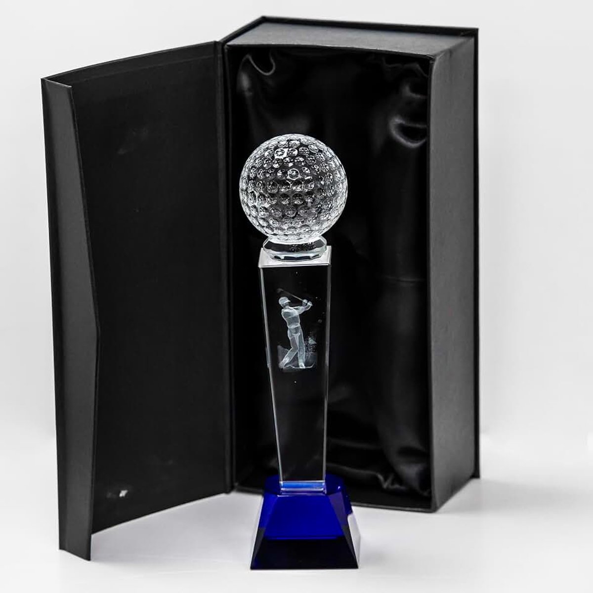 Crystal Golf Trophy met golfbal, helder, 180 mm