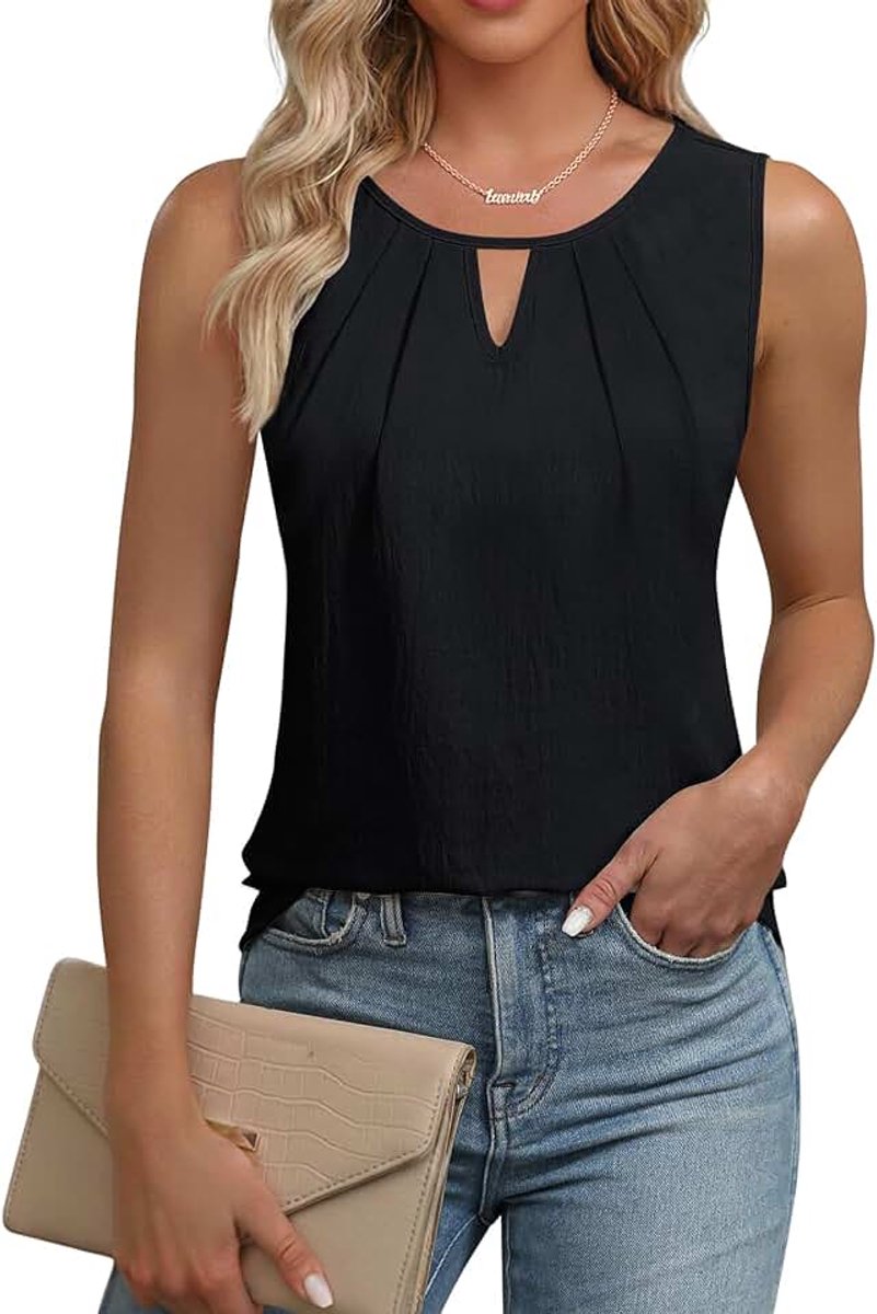 Tanktop Dames Zonder Mouwen Blouse Top Dames Basic Cami Zomer V-hals Tops Blouseshirt Vest