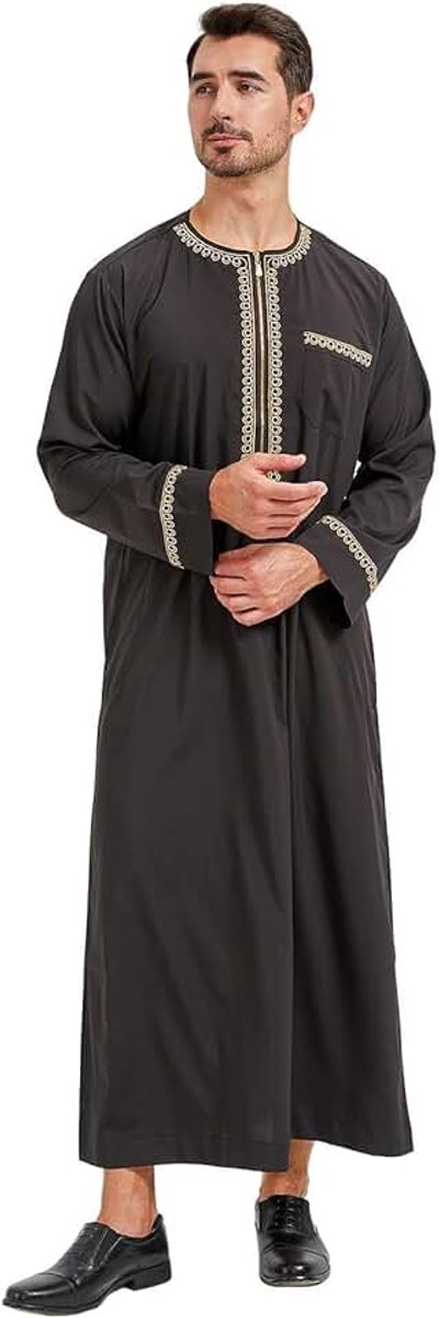 Islamitische kleding voor heren, gebedskleding voor mannen, kaftan voor heren, lange mouwen, Saoedi-Arabische moslimjurk, Dubai, islamitische geschenken