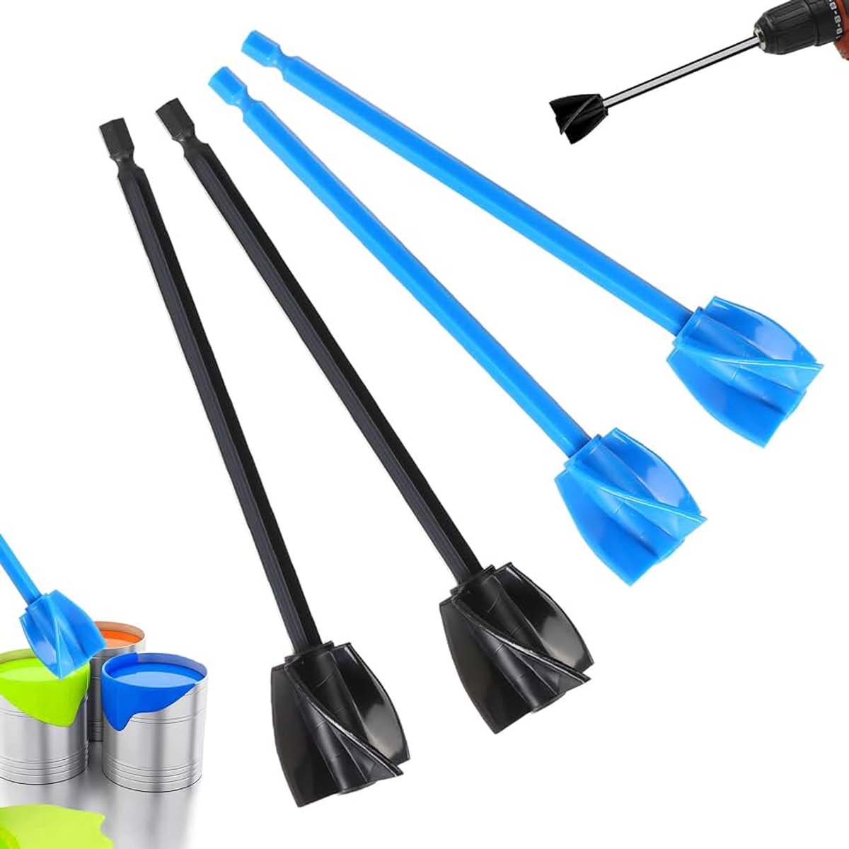 4 Stks Herbruikbare Verfmixpeddel Epoxymixerbijlage Gereedschap voor 1/4" Boor Verfroerder voor Siliconen Pigment Glazuur