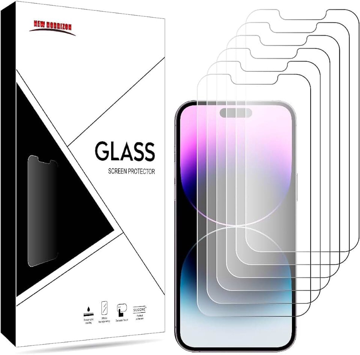 Schermbeschermers voor iPhone 14, iPhone 13 en iPhone 13 Pro (6,1 inch), gehard glasfolie, [levenslange ondersteuning] [breukbescherming] [resistent tegen breken