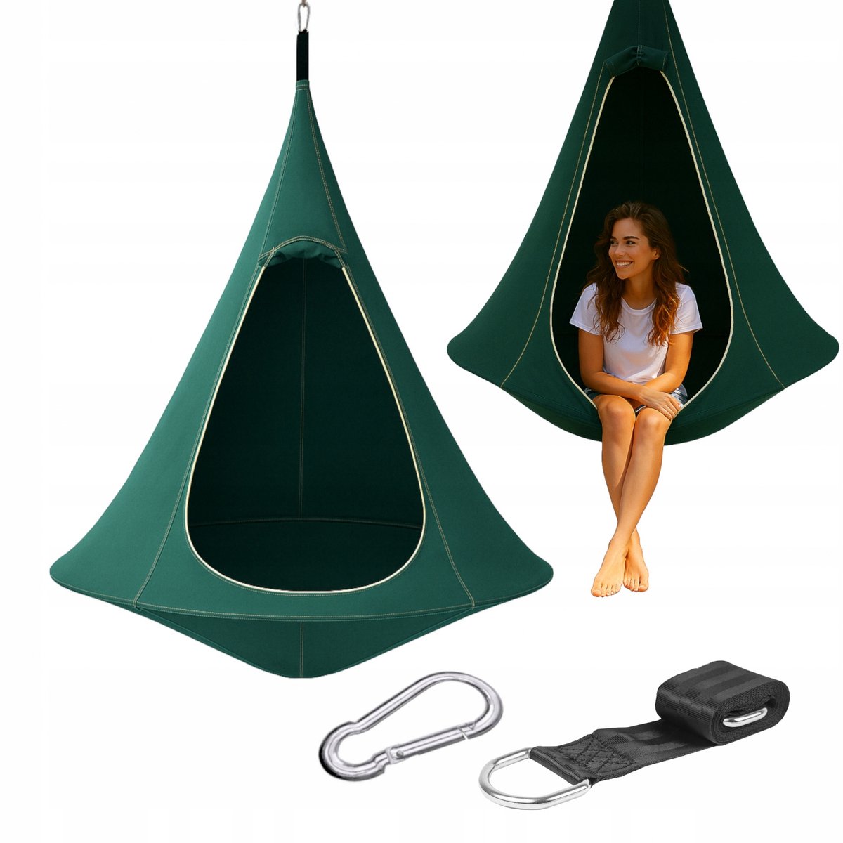 Hangmat Kokon UFO voor Kinderen en Volwassenen - Groen