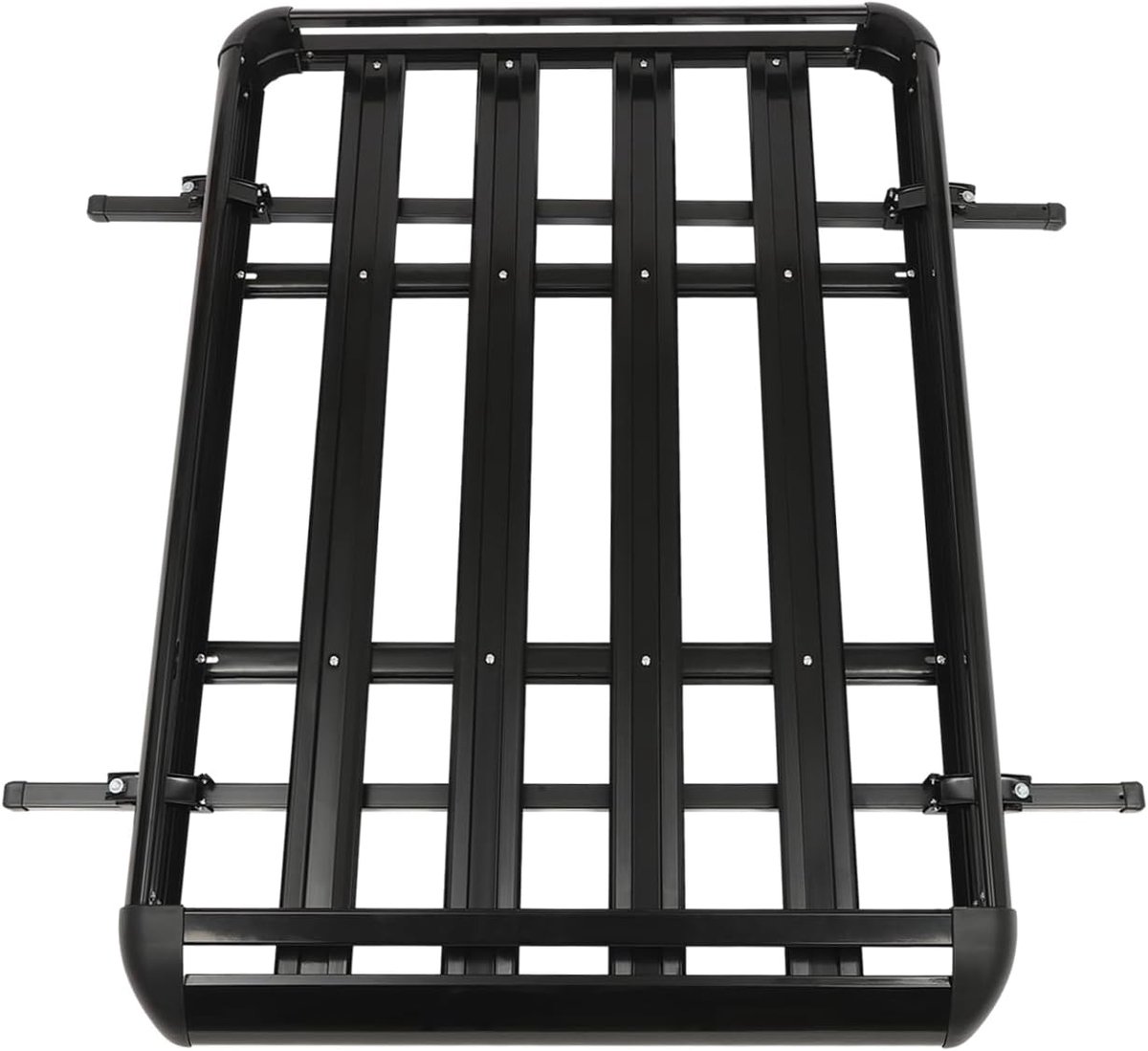 Dakbagagedrager Auto Aluminium Dakmand 150kg Draagvermogen Zwart Verstelbare Breedte voor SUV Modellen Dakdrager 160cm Bagagedrager voor Auto Offroad Frachtmand (160 * 100CM)