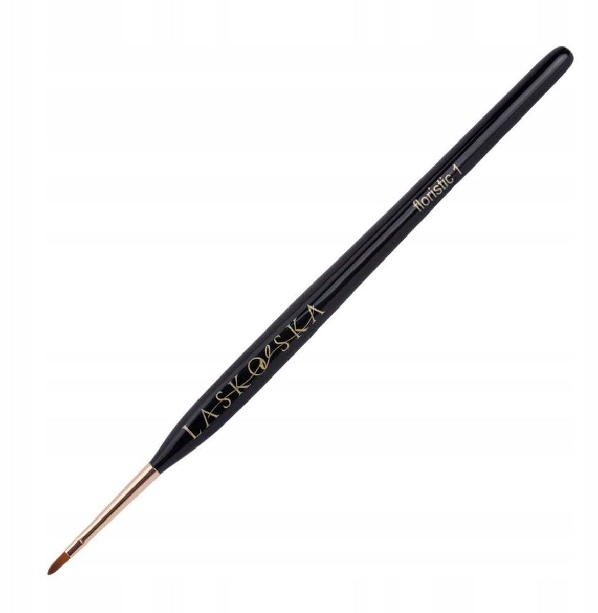 Laskovska Floristic 1 - Nageldecoratie Penseel - Zwart - 7 mm - Synthetisch