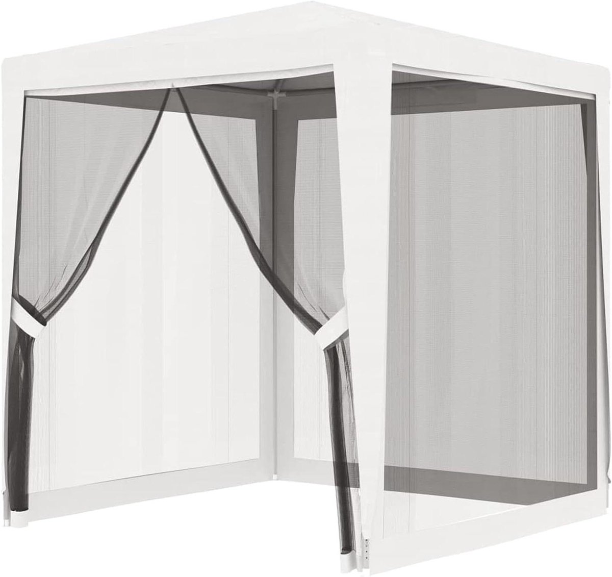 Partytent - Tuinpaviljoen Feesttent - Buitenfeesten Organiseren - Met Mesh-zijwanden - 2 x 2 meter - Wit