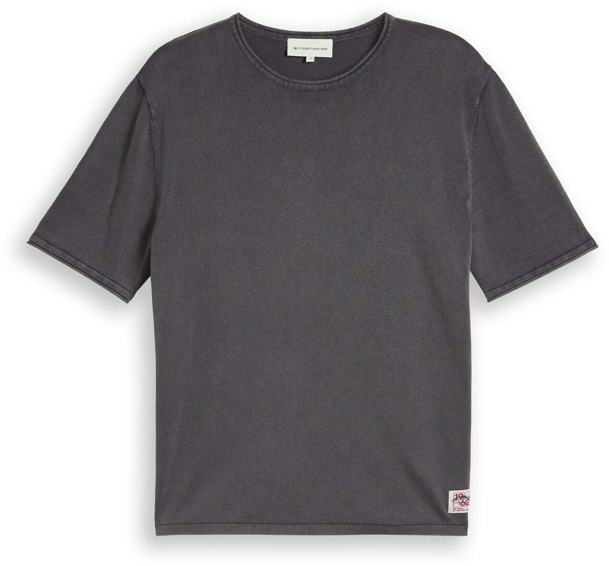 Tom Tailor - Gebreide trui in washed-look - Maat XXL - Tarmac Grey