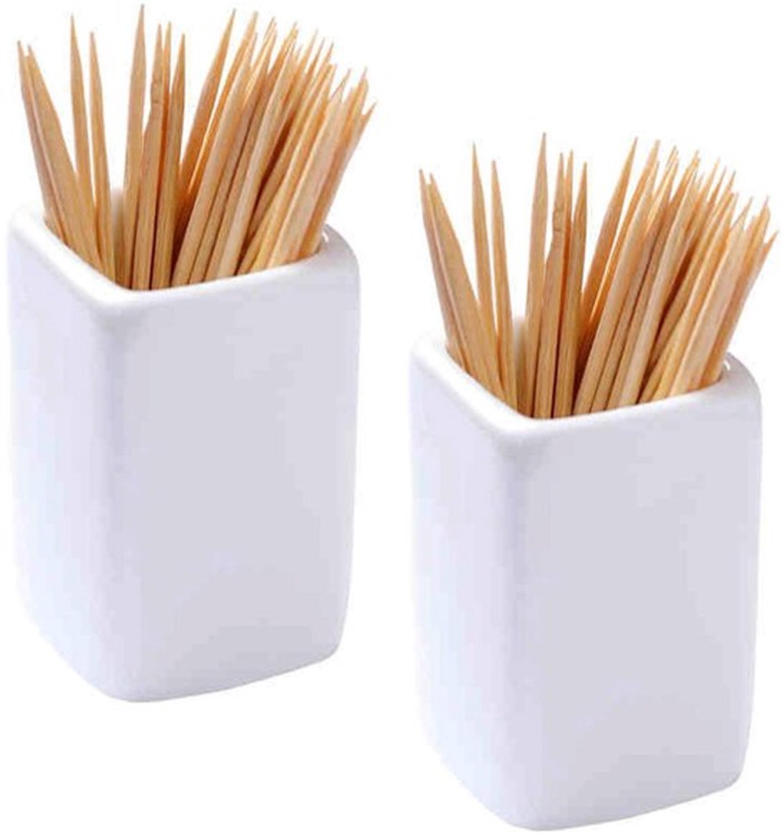 Tandenstokerhouder Duurzaam - Keramiek - 2 Stuks - Compact - Lichtgewicht - Eenvoudig Schoon te Maken - Decoratief Design - Tandenstoker