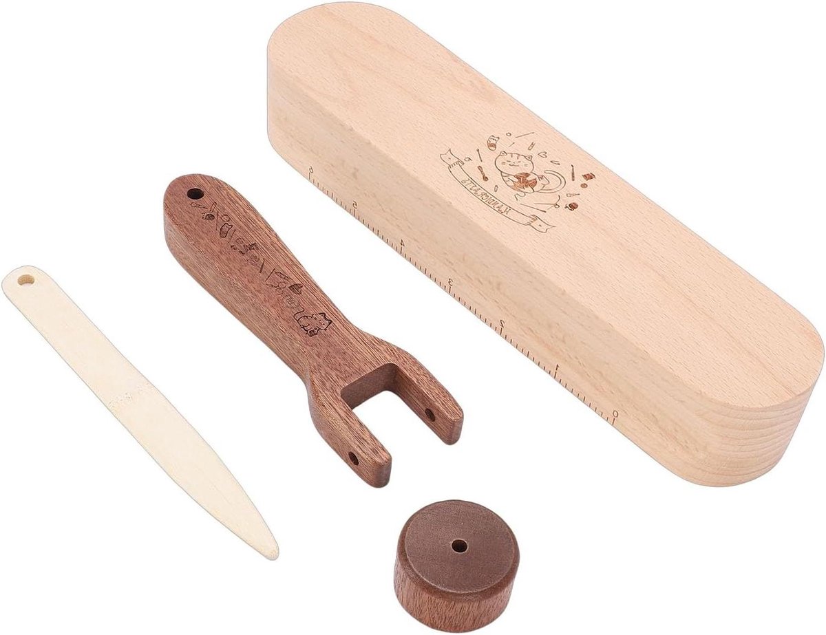 Kleermakers Klepset - Naadroller Persgereedschap - Naden Strijken - Hittebestendig Beukenhout - Set van 6 - Niet gespecificeerd