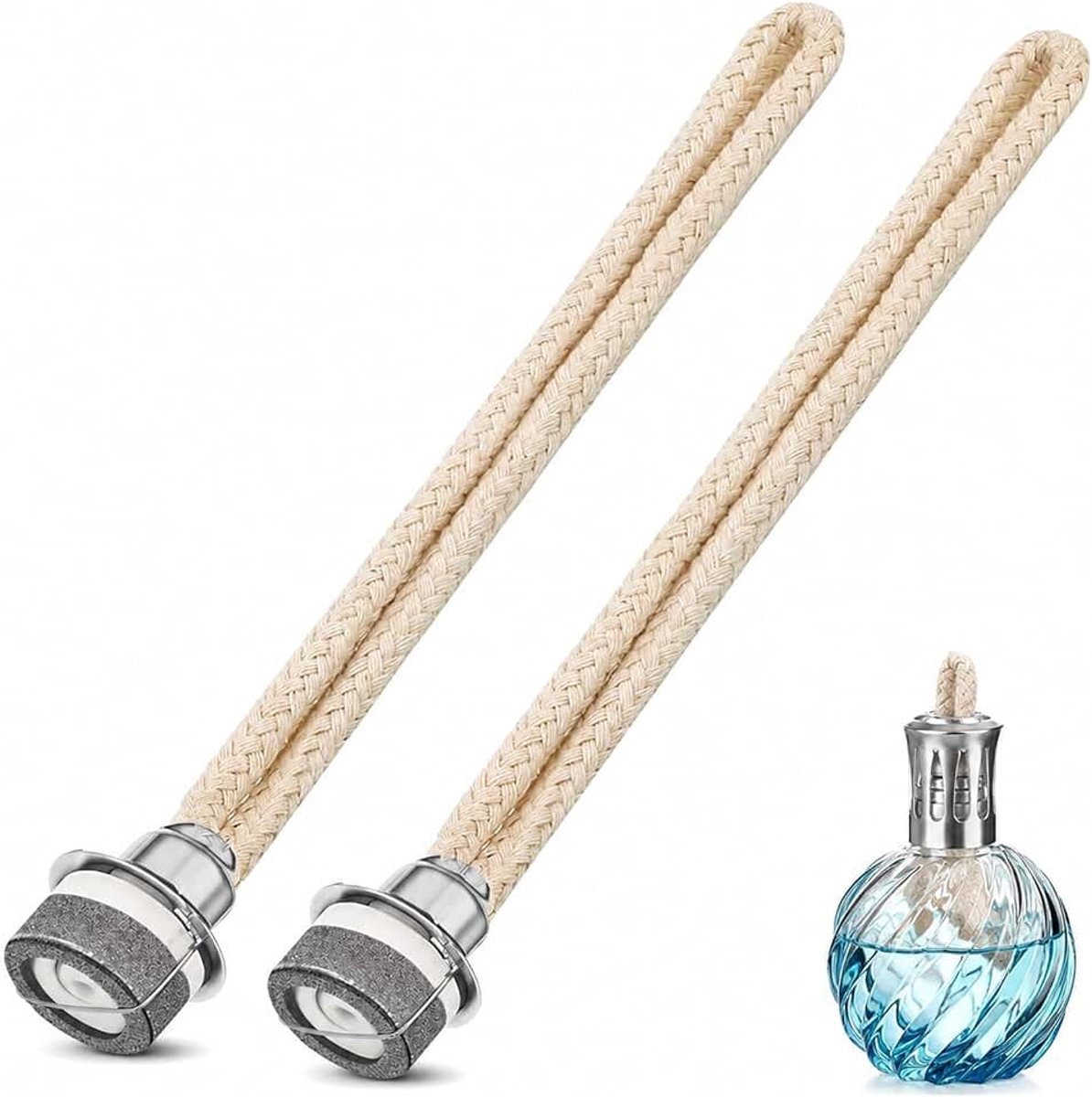2 stuks reservelampen, accessoires, geurlamp, lont met katalytische brander, katalytische brander en aromatherapie-diffuser, voor kamerlucht verbeteren aromatherapie (zilver)