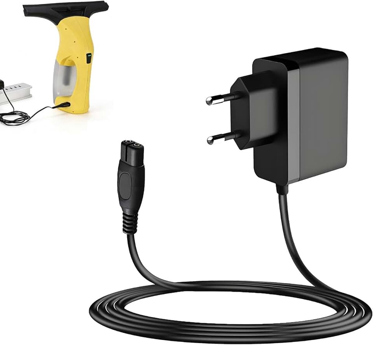 5,5 V, compatibel met Kärcher raamzuiger, geschikt voor modellen WV1, WV2, WV5, WV6, KV4, KWI1 en andere, reservevoeding met 5 meter lengte
