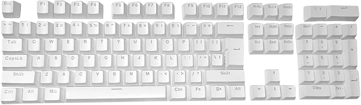 104 keycaps, ABS, kleurrijk, vervangende keycap voor mechanisch toetsenbord, wit