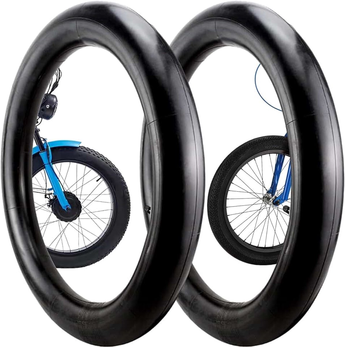 2 Pack Fat Tyre Bike Tubes, 20 x 4.0 AV32mm Valve Cycle Binnenbuizen Zelfverzegelende Puntbestendig Compatibel met 20x3.5/4.0 Mountain Cycle Binnenbuizen, Slijtvast