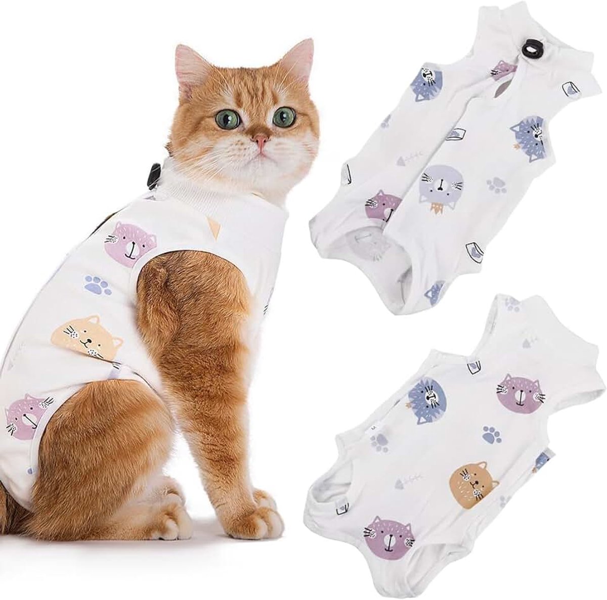 Herstelpak voor katten, postoperatieve kattenbody voor huisdieren, vrouwelijke kat na de operatie, voor buikwonden of huidziekten, 4-7 kg (stijl A)