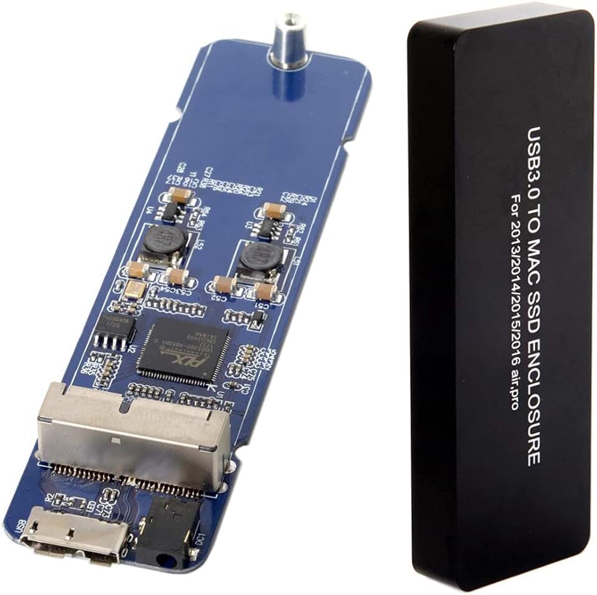 - Zwarte harde schijf behuizing - USB 3.0 naar 16+12 pin - draagbaar - SSD - voor: MacBook Air Pro 2013 2014 2015 2016