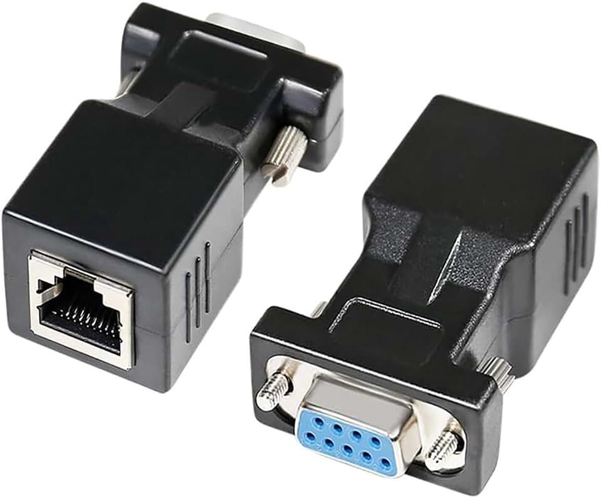 Seriële Adapter - DB-9 Bus naar RJ-45 Bus (Mannelijk en Vrouwelijk)