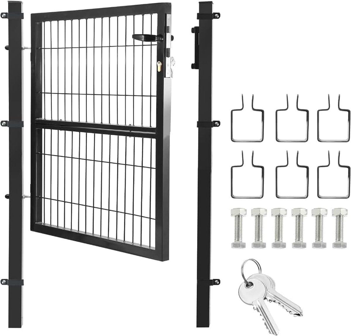 Tuinpoort, tuinpoort, hekdeur, poort, incl. slot 120 x 100 cm, hekpoort, tuinpoort, roosterhek