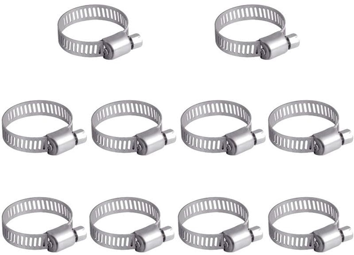 10 Stks Slang Clips 19-29mm Jubilee Clips Verstelbare 304 Rvs Slangklemmen Worm Drive Pijpen Slangklemmen Clips Clips