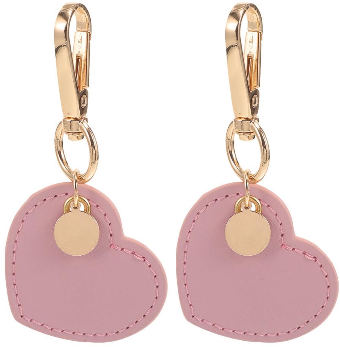2 stuks hartvormige autosleutelhangers portemonnee bedelhanger leuke tashanger hart lederen sleutelhanger LIFKOME, roze, 9.00X4.50X1.00CM, Modern met romantische