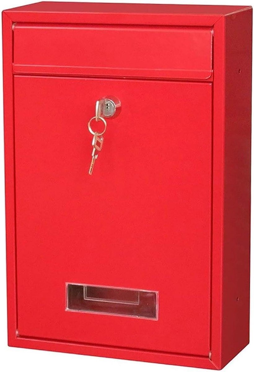 Brievenbus - Postbak - Post Ontvangen - Roestwerende Lak - 32 cm - Rood