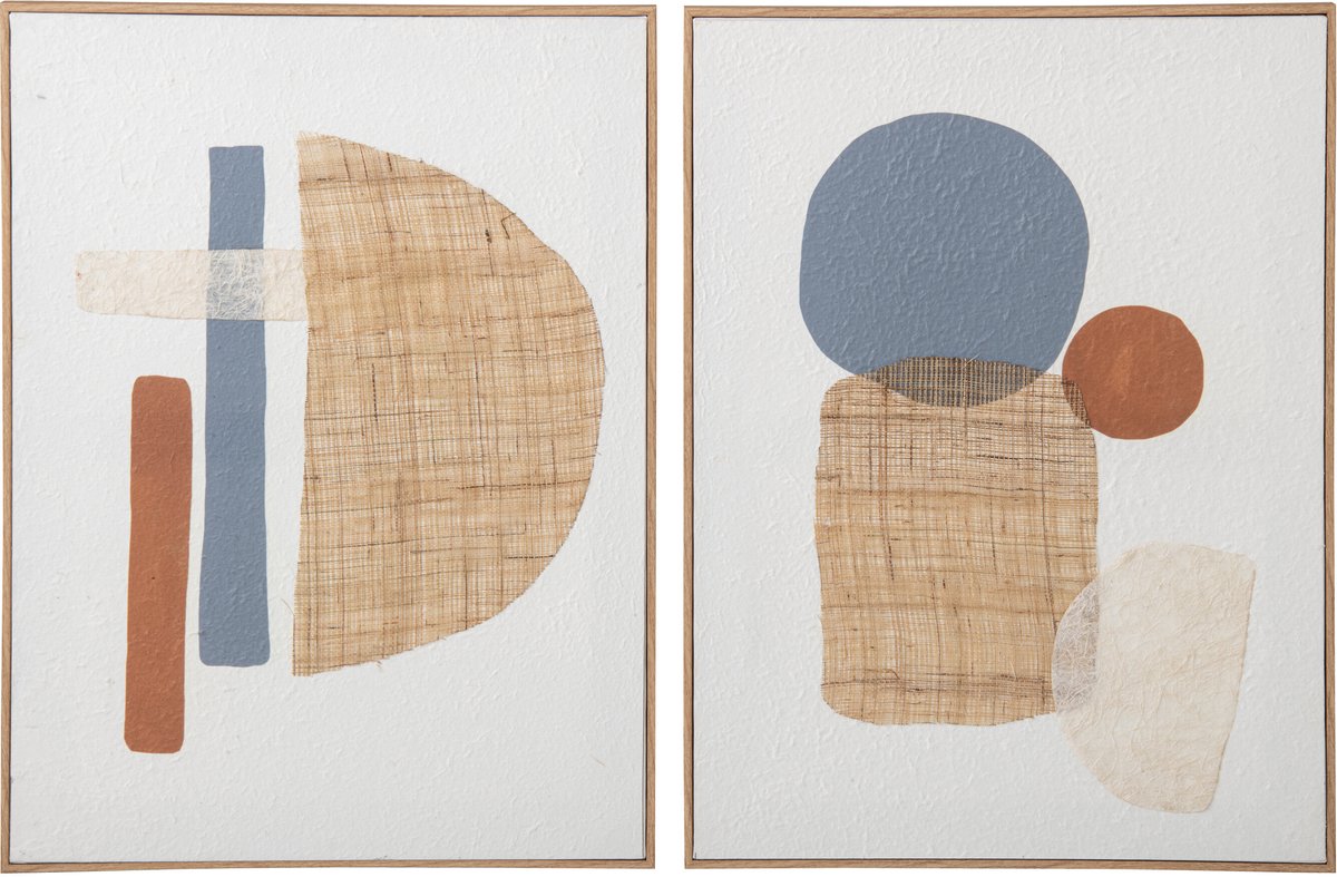 J-Line Schilderij op doek - multikleur - assortiment van 2