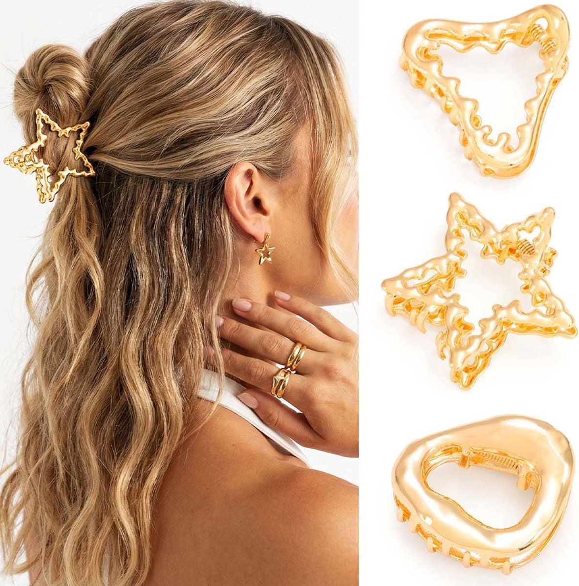 Gouden metalen haarspeldjes kleine haarspeldjes haaraccessoires voor vrouwen (goud)
