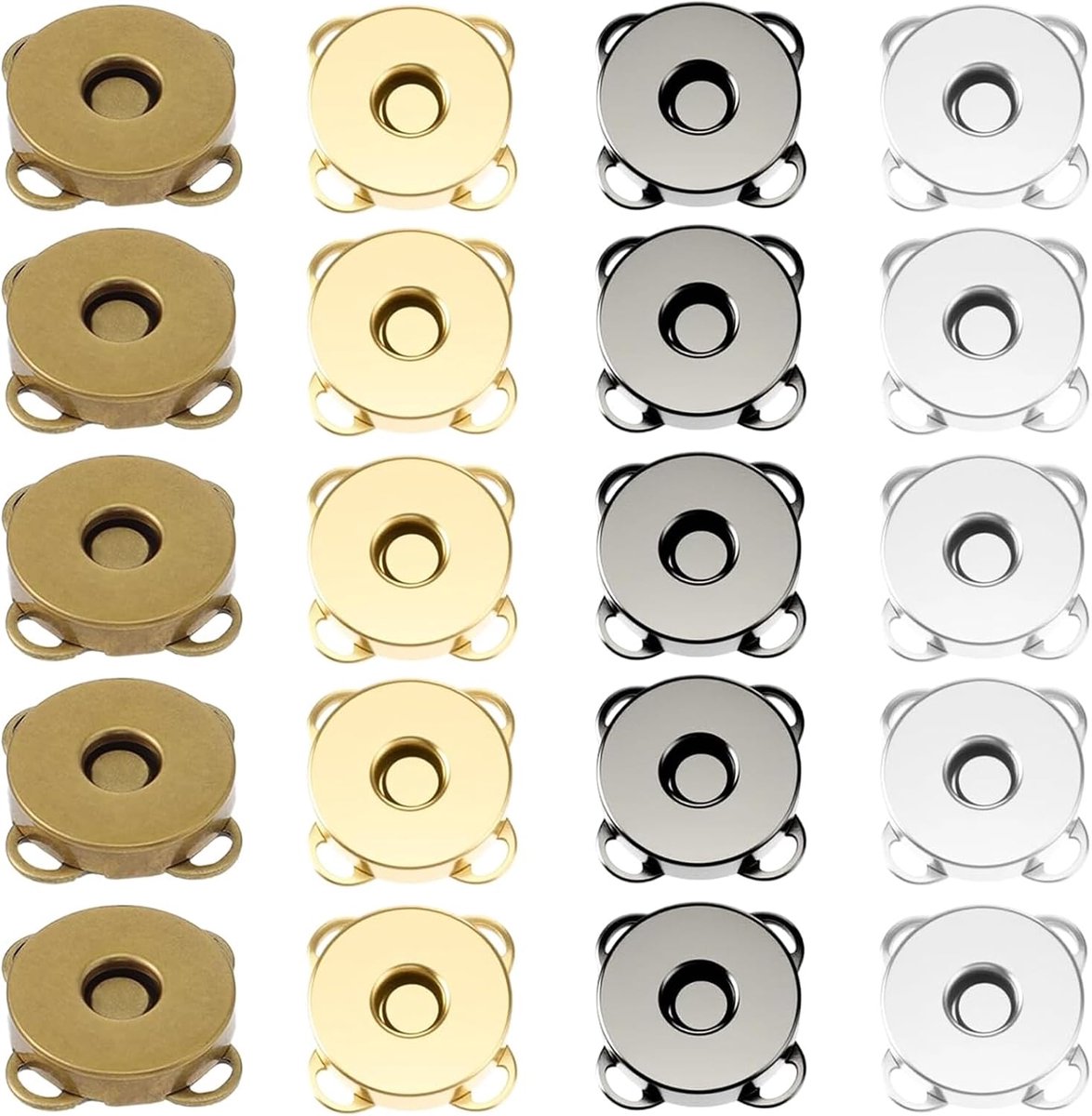 Knopen voor tassen, 14 mm magneetsluiting, 4 kleuren knopen voor tassen, magneetknopen voor handwerk, kleding en jassen