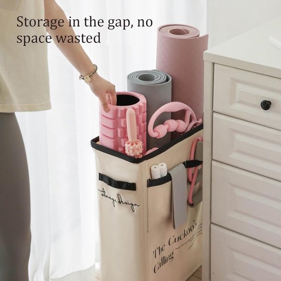 Opbergmand Yogamat - Fitness Organizer - Sportspullen Opbergen - Ruimtebesparend Ontwerp - 53 x 25 cm - Geel — afbeelding 2