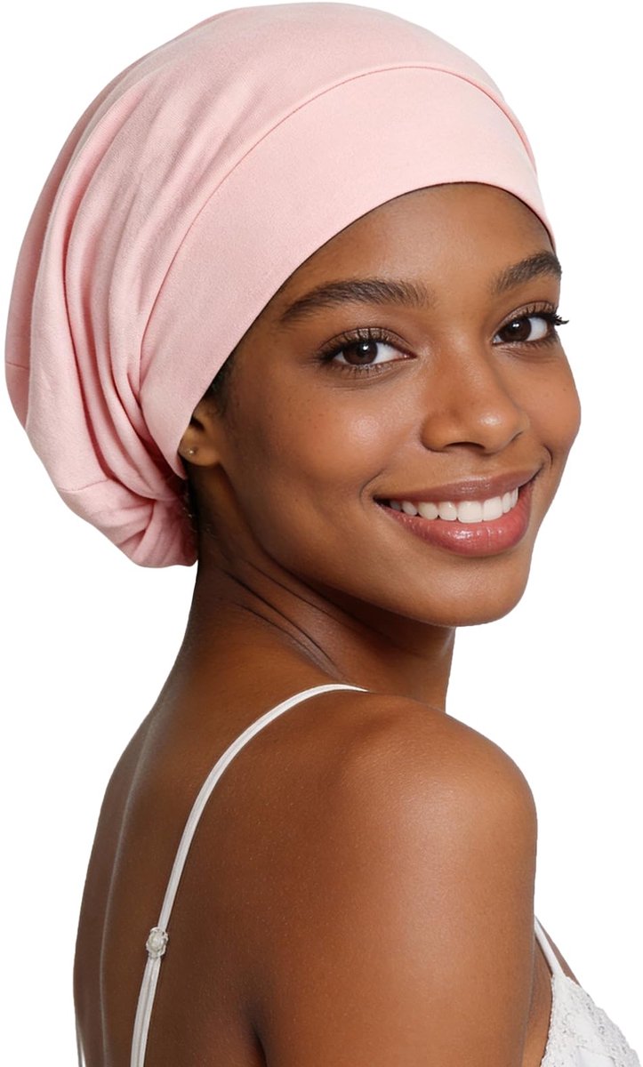 Thijox - Bamboe Slaapmuts voor Dames en Heren, Verstelbare Nachtmuts voor Krullend Haar en Kroezen, Zachte en Ademend Slouchy Beanie voor een Goede Na