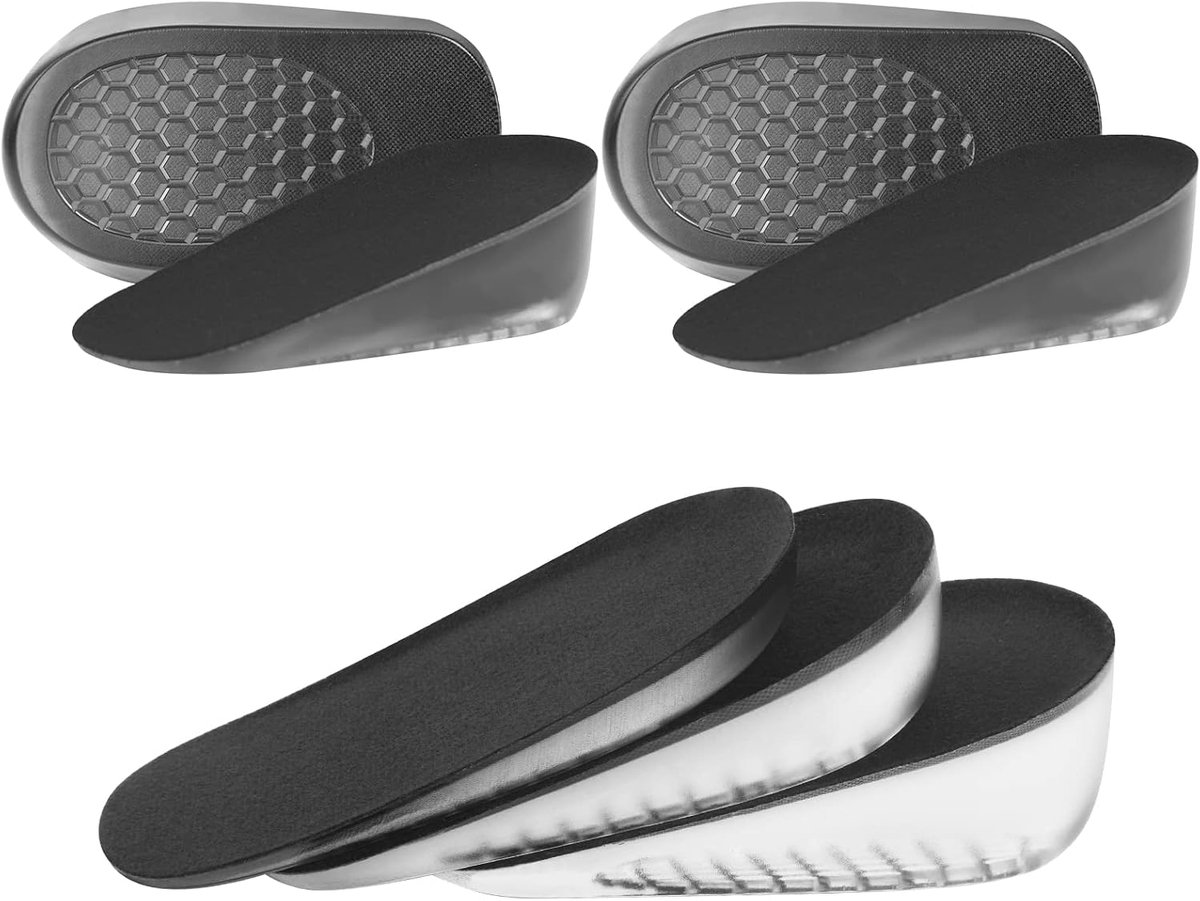 Hoogte Toename Inlegzolen, 2 Paar Gel Verhogen Binnenzool Inlegzolen Hiel, Onzichtbare Hak Heffen Half Inserts Schoen Pads,Mannen Vrouwen Schokabsorberende Schoen Inserts(1.5/2.5/3.5CM)