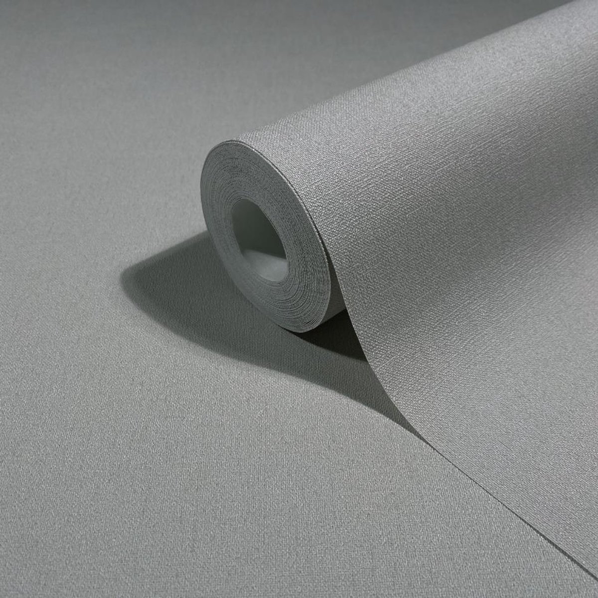 Behang - Linnenstructuur - Grijs - Effen Uni Behang - Japandi - Vliesbehang - Woonkamer Slaapkamer - 0,53 x 10,05 M – Whisper