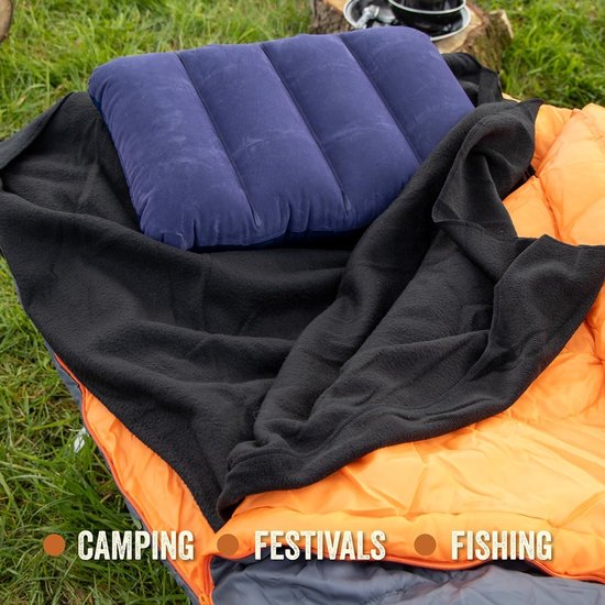 Slaapzak Binnenvoering - Fleece Liner - Extra Warmte - Polykatoen - 220x85cm - Zwart — afbeelding 4