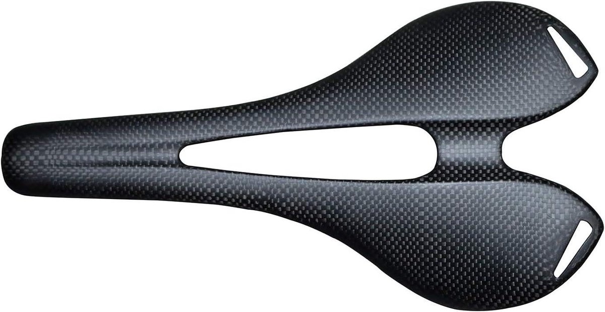Fietszadel - Zadelpen - Comfortabel Fietsen - Volledig Koolstofvezel - 275x143mm - Mat