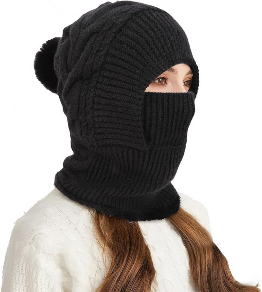 Winddicht Ski Masker - Warme Fleece Balaclava met Nekbescherming en Gezichtsbedekking voor Dames - Perfect voor Winterse Activiteiten en Buitenavonturen