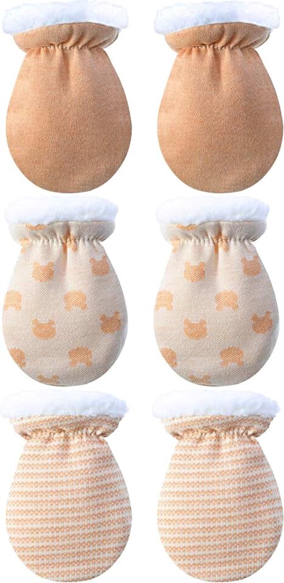 Handschoenen warme katoenen handschoenen baby jongens meisjes winterhandschoenen zuigeling pasgeborenen wol gevoerde handschoenen voor 0-12 maanden (kleur A), Meerkleurig