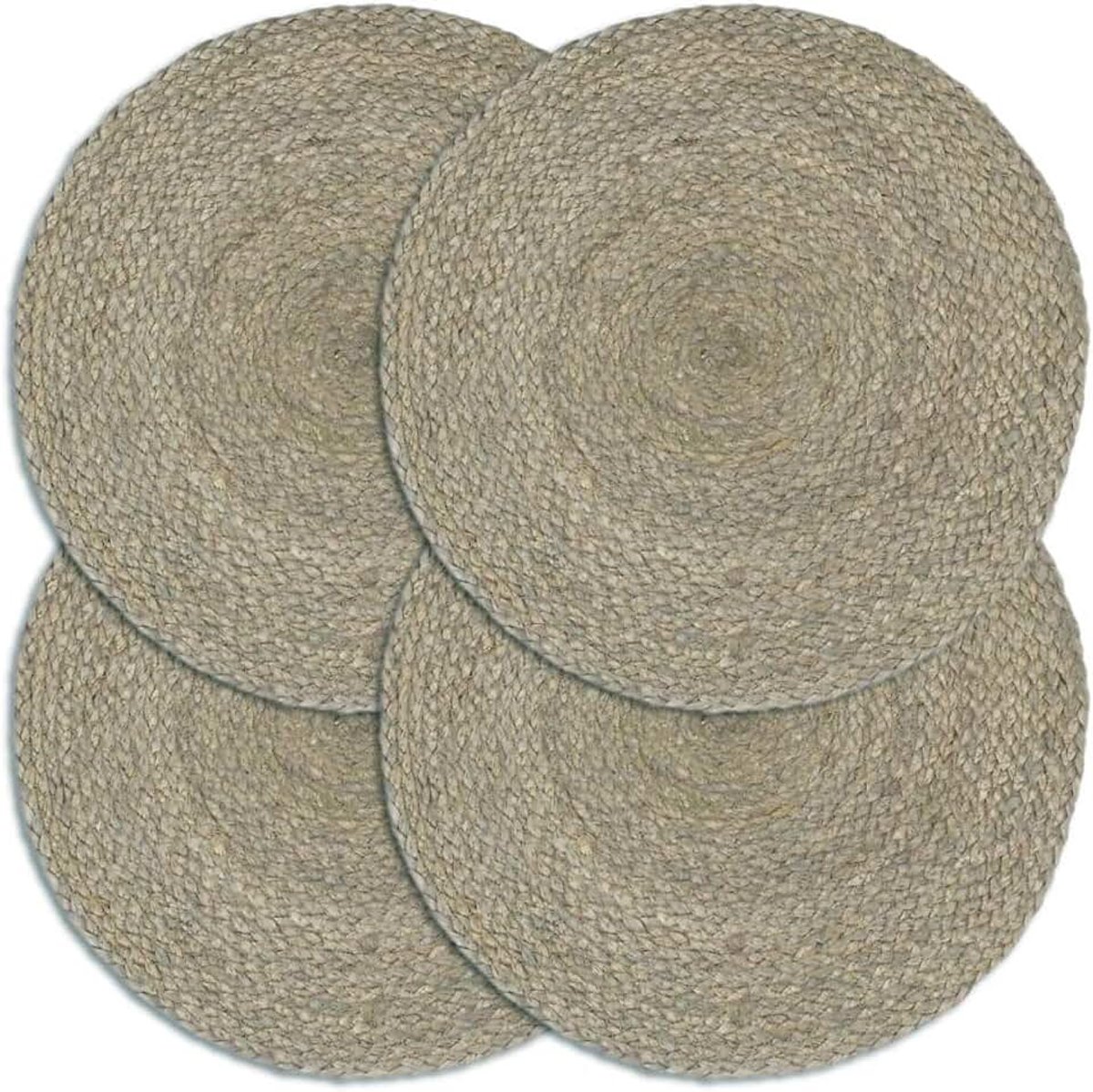Placemats rond natuur/grijs/groen/neutraal bruin rond jute 38 cm