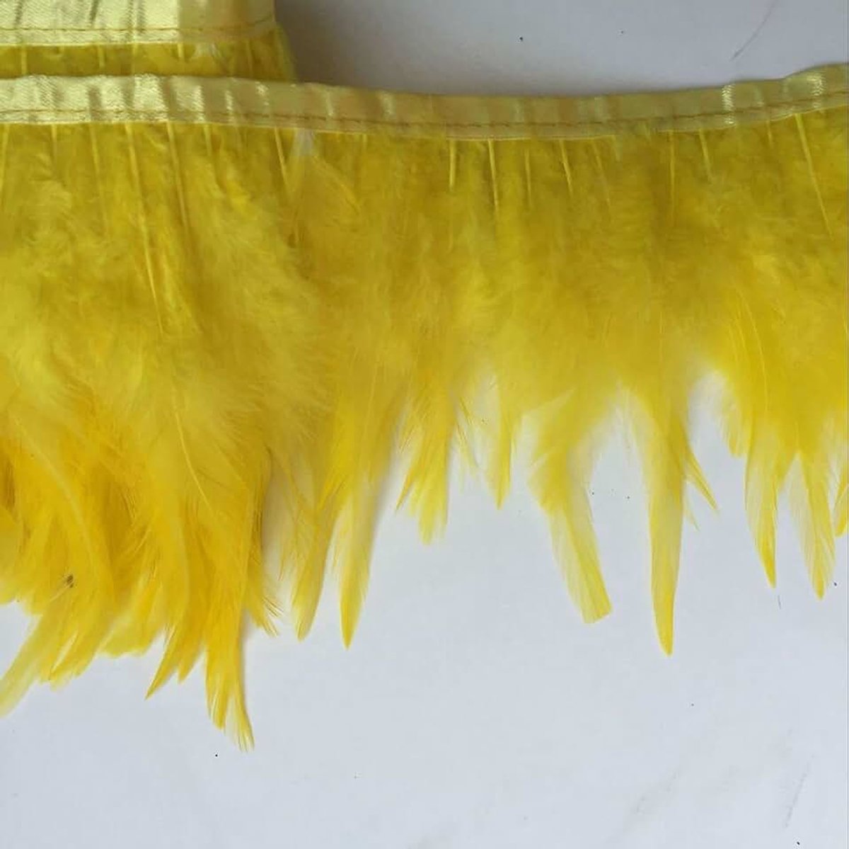 2yards Hackle Feather Trim Jurk Decoratie (Geel)