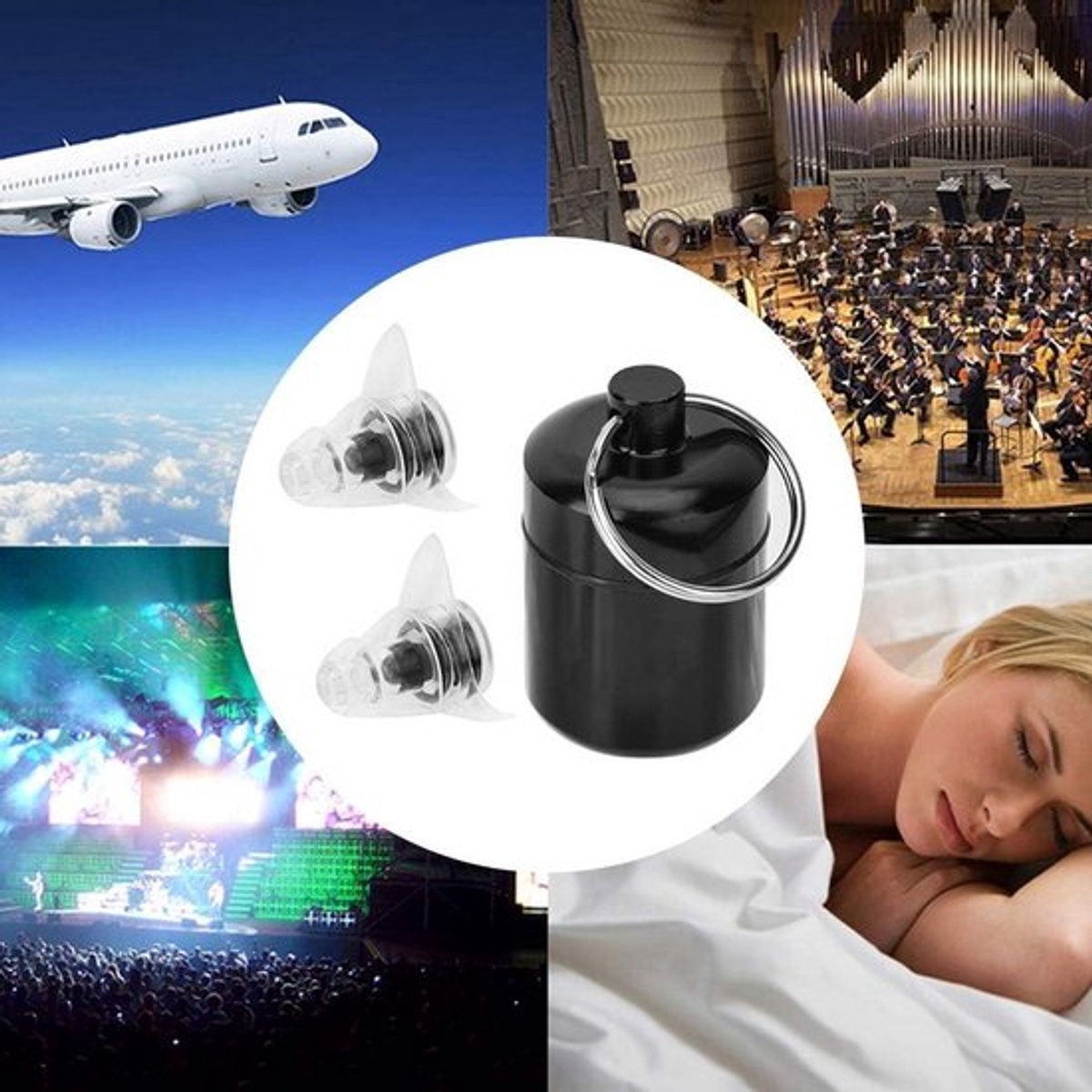 Geluidwerende oordopjes voor concerten en clubs - 27dB demping - Zwart