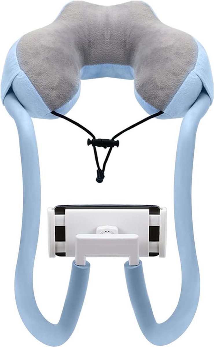 Verstelbare Lazy Phone Holder met Nekkussen, Flexibele Gooseneck Tablet Houder voor 14-28 cm Apparaten, Ideaal voor Auto en Thuisgebruik, Blauw