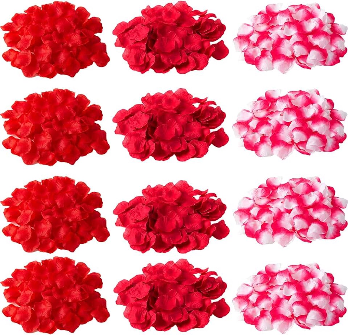 3000 Stuks Kunstbloemblaadjes, Witte Rozenblaadjes, Zijde Rose Bloemblaadje, voor Huwelijksdecoratie, Romantische Sfeer, Voorstel Versieren (3 Kleuren)